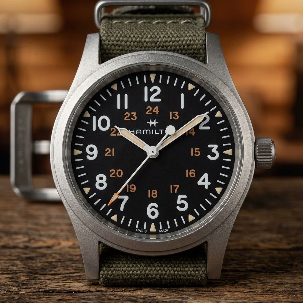 Editorial study of field watch for the QuarterMaster watches cabinet.