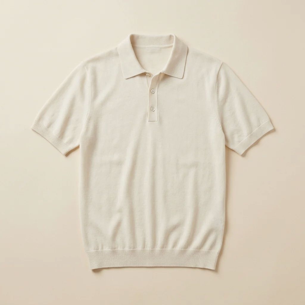 Editorial study of knit polo for the QuarterMaster knitwear cabinet.