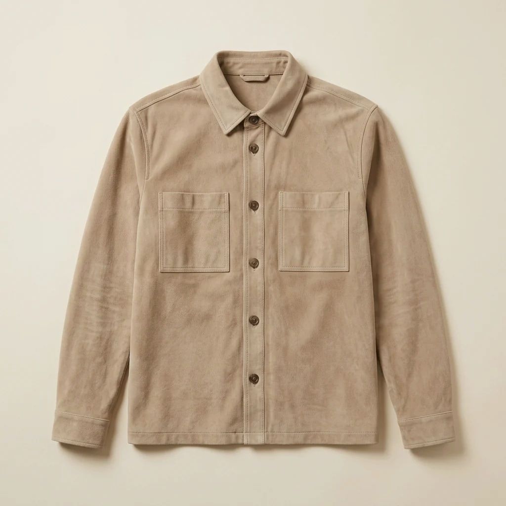 Editorial study of suede or wool overshirt for the QuarterMaster weather the road cabinet.