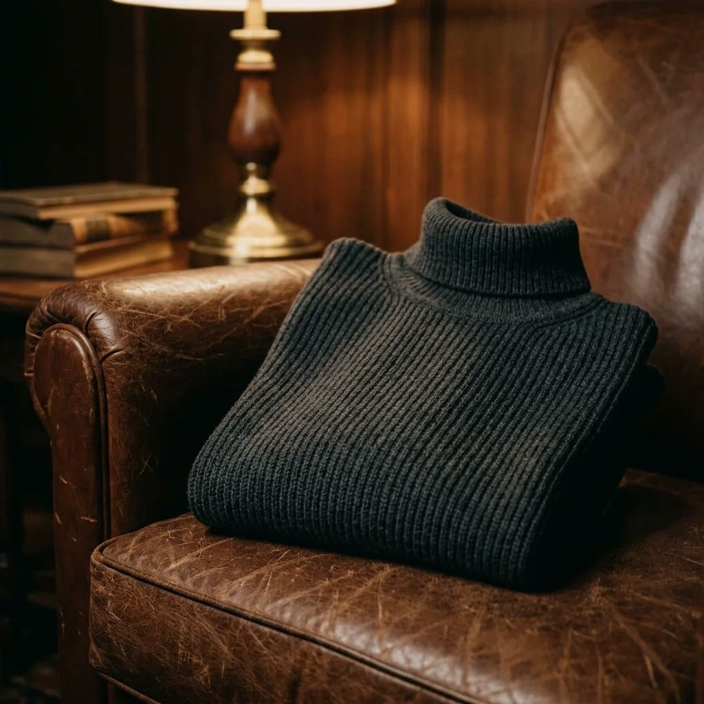 Editorial study of rollneck for the QuarterMaster knitwear cabinet.