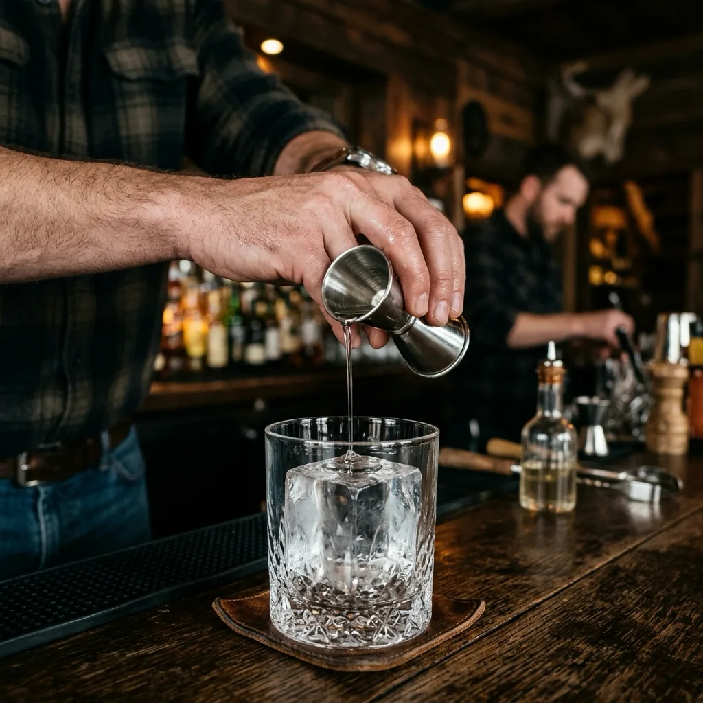 Restrained syrup measurement for an Old Fashioned