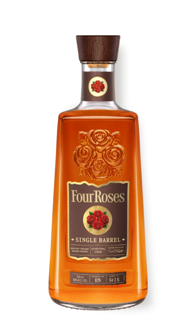 Four Roses Single Barrel Bourbon bottle (image via fourrosesbourbon.com)