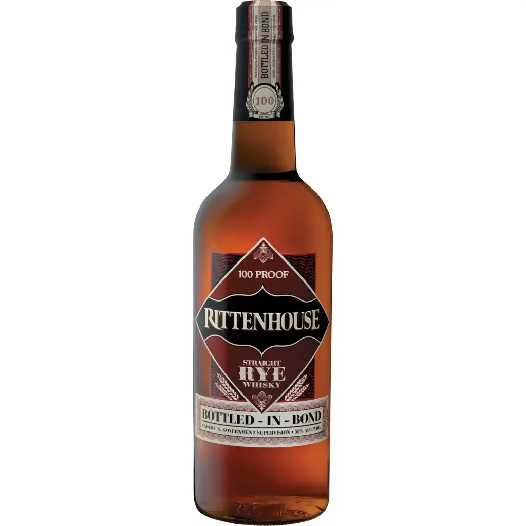 Rittenhouse Bottled-in-Bond Rye bottle (image via ReserveBar)