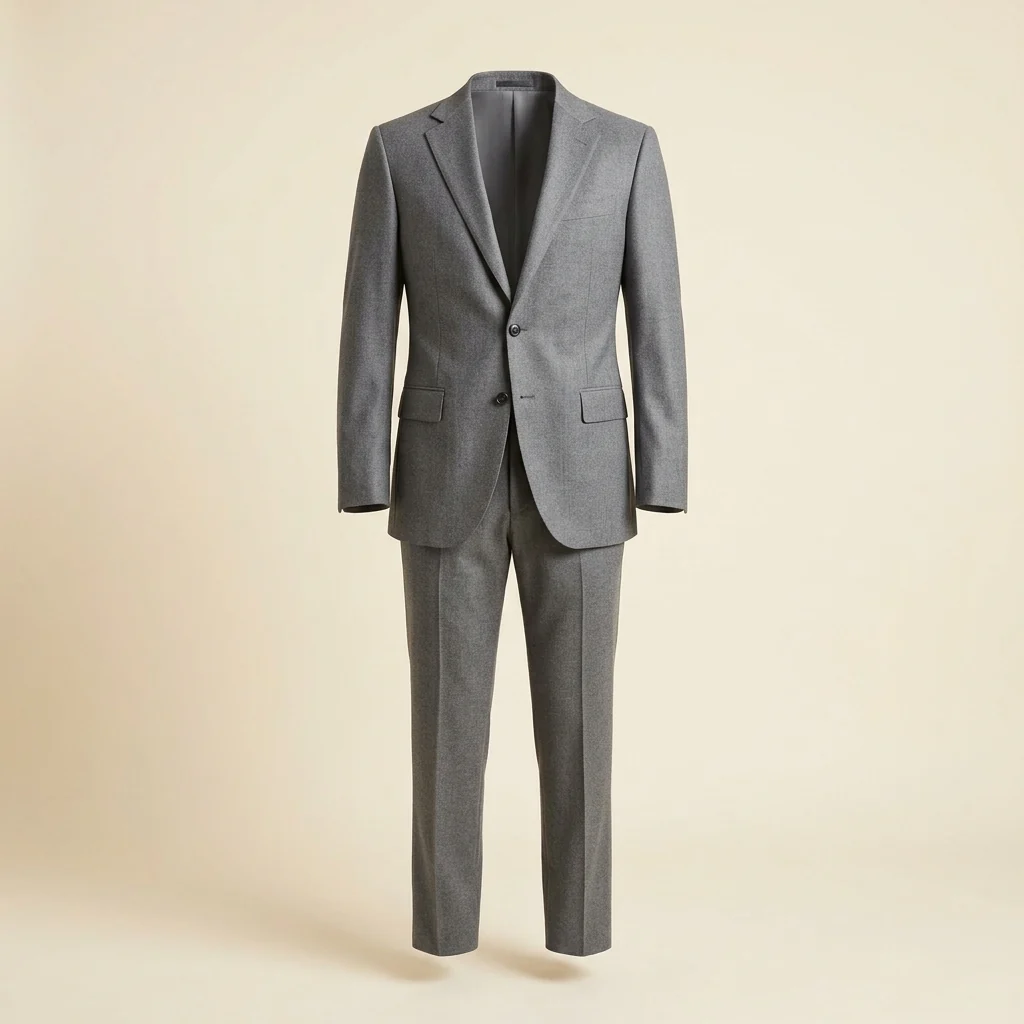 Mid-grey wool two-piece suit product photo