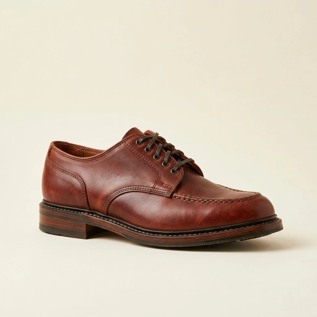Brown leather derby product photo